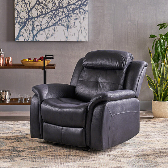 Cory Contemporary Fabric Upholstered Rocking Glider Recliner